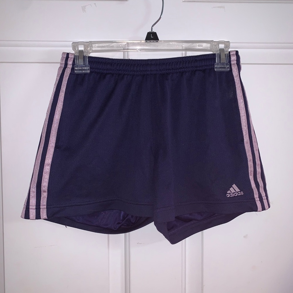 Purple Adidas shorts
